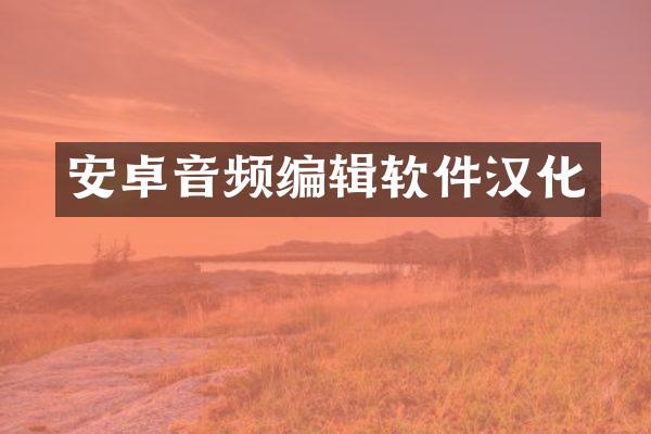 安卓音频编辑软件汉化