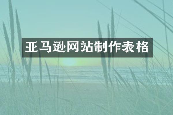 亚马逊网站制作表格