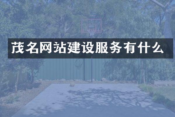 茂名网站建设服务有什么