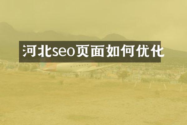 河北seo页面如何优化
