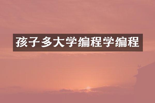 孩子多大学编程学编程