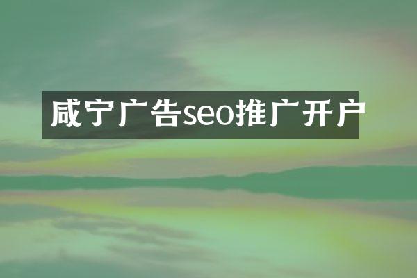 咸宁广告seo推广开户
