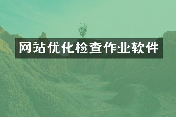 网站优化检查作业软件