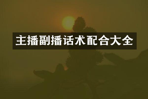 主播副播话术配合大全
