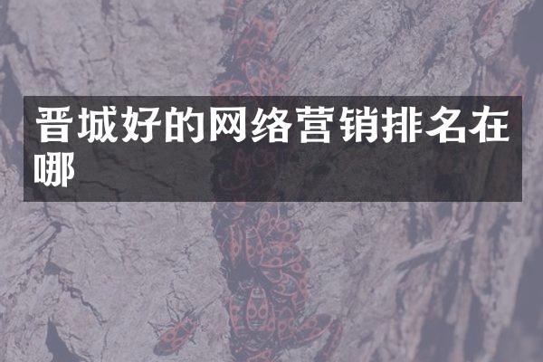 晋城好的网络营销排名在哪