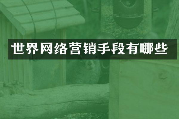 世界网络营销手段有哪些