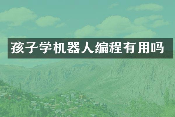 孩子学机器人编程有用吗