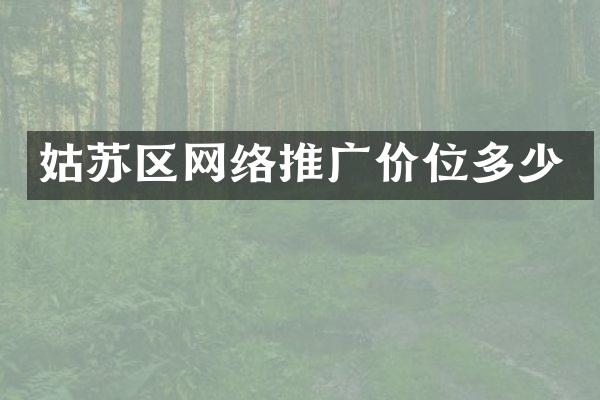 姑苏区网络推广价位多少