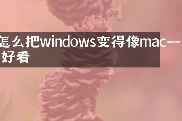 怎么把windows变得像mac一样好看