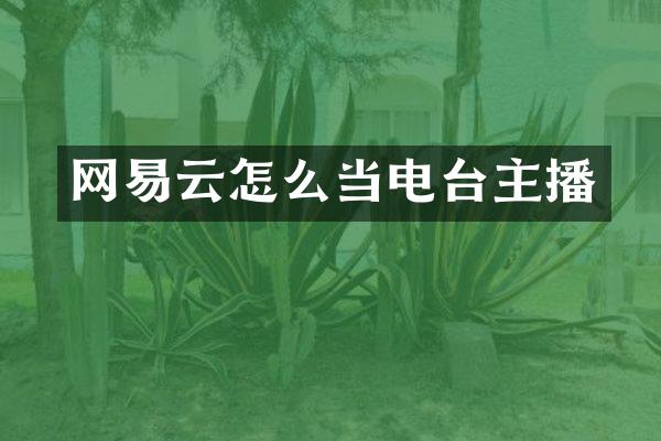 网易云怎么当电台主播