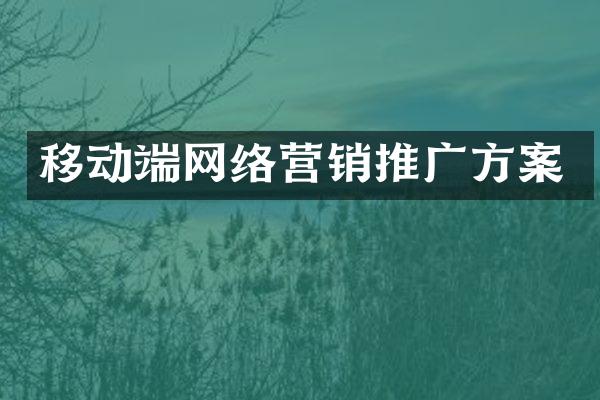 移动端网络营销推广方案
