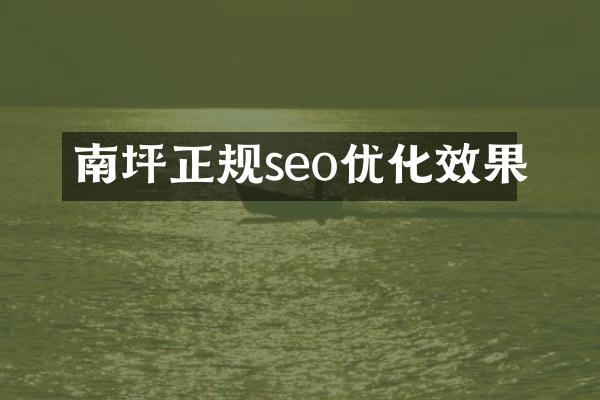 南坪正规seo优化效果