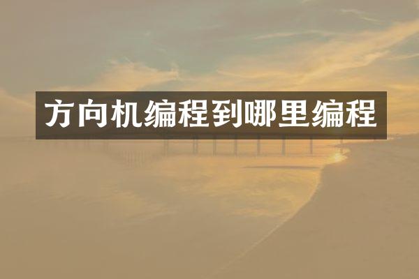 方向机编程到哪里编程