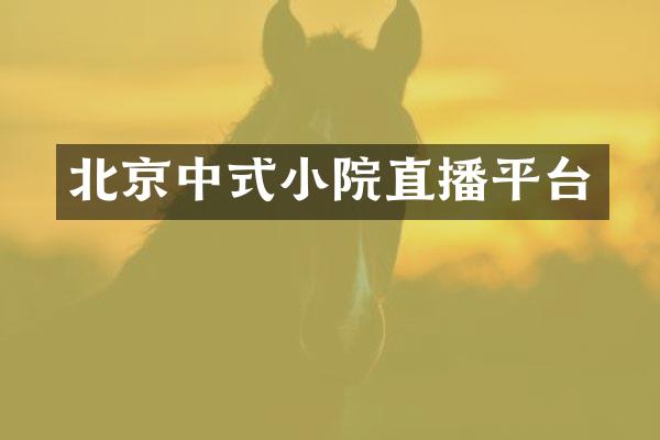 北京中式小院直播平台
