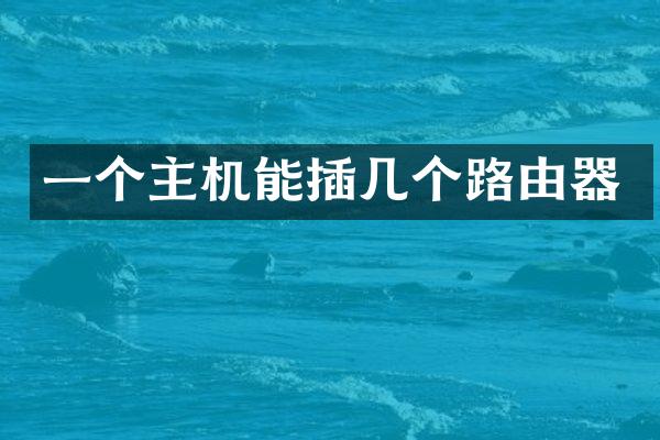 一个主机能插几个路由器