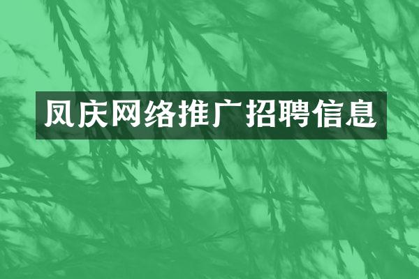 凤庆网络推广招聘信息