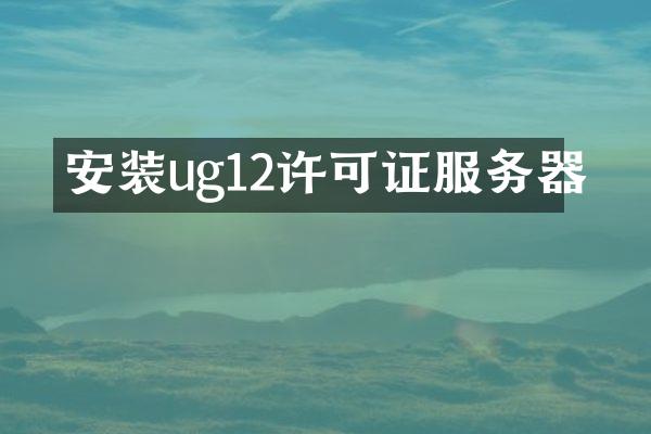 安装ug12许可证服务器