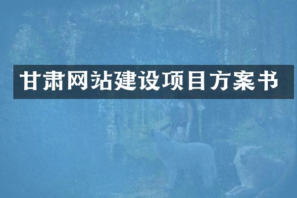 甘肃网站建设项目方案书
