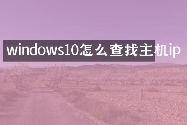 windows10怎么查找主机ip