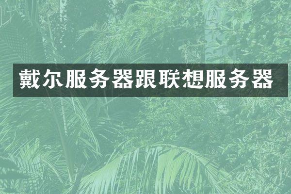 戴尔服务器跟联想服务器