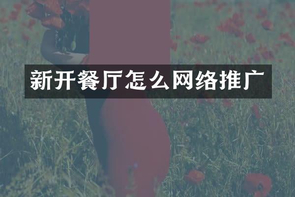 新开餐厅怎么网络推广