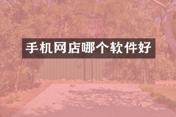 手机网店哪个软件好