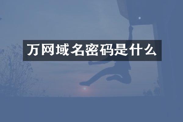 万网域名密码是什么