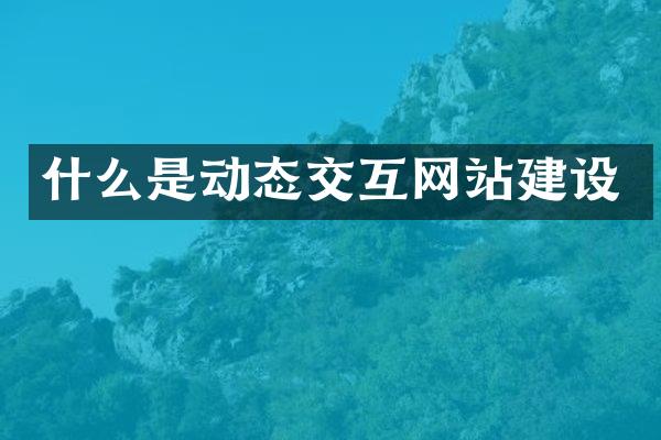 什么是动态交互网站建设