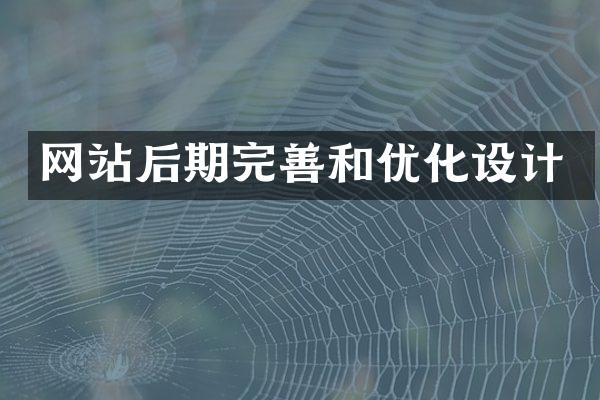 网站后期完善和优化设计