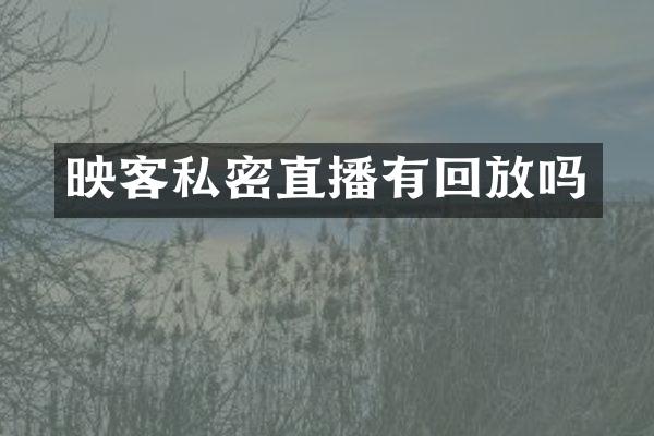映客私密直播有回放吗