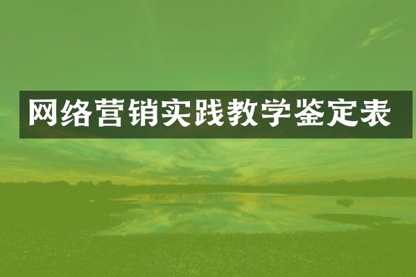 网络营销实践教学鉴定表