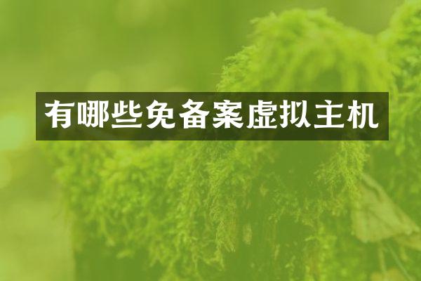 有哪些免备案虚拟主机