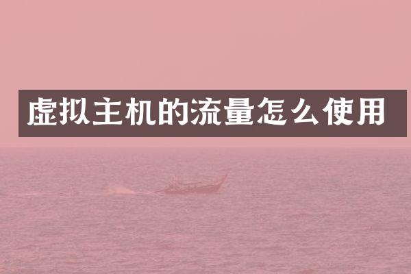 虚拟主机的流量怎么使用
