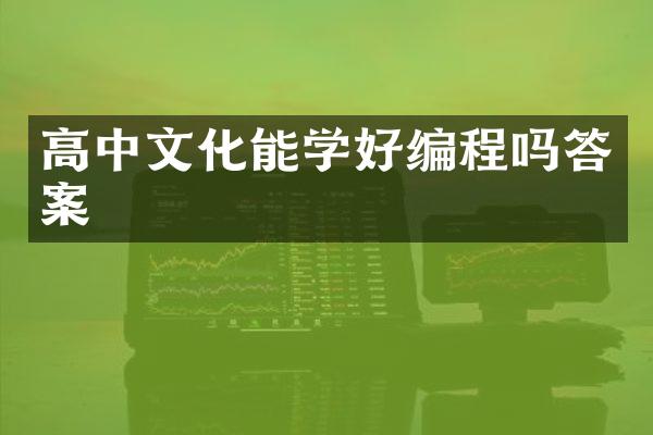 高中文化能学好编程吗答案