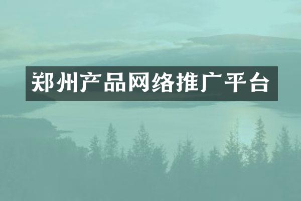 郑州产品网络推广平台