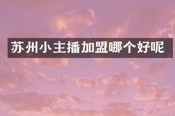 苏州小主播加盟哪个好呢