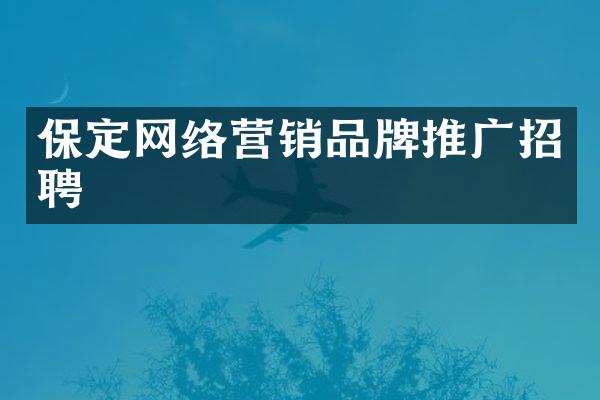 保定网络营销品牌推广招聘