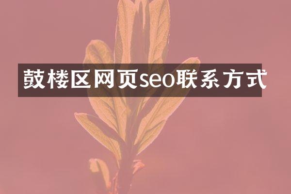 鼓楼区网页seo联系方式