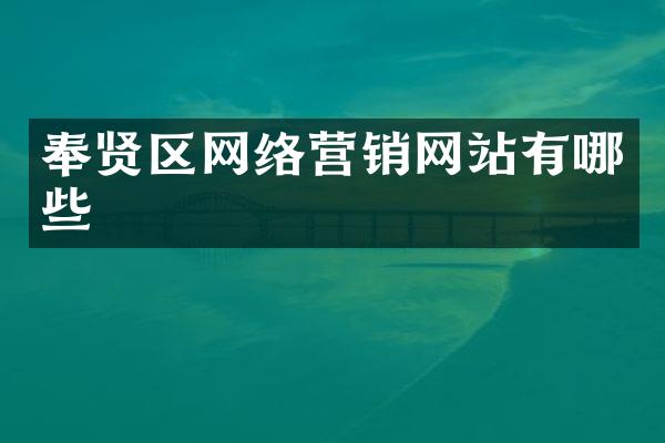 奉贤区网络营销网站有哪些