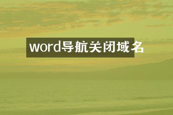 word导航关闭域名