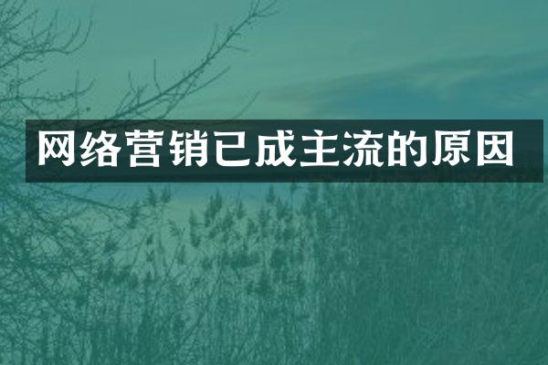 网络营销已成主流的原因