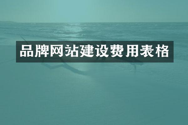 品牌网站建设费用表格