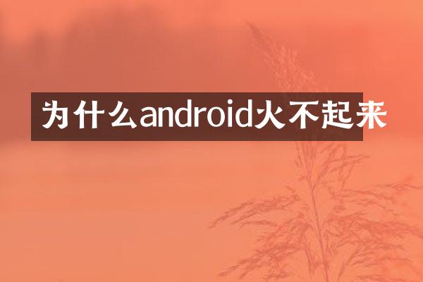 为什么android火不起来