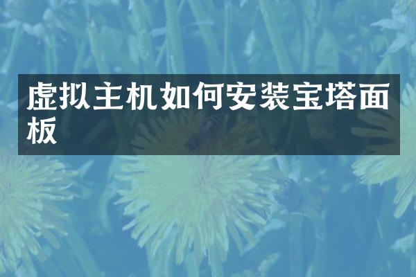 虚拟主机如何安装宝塔面板