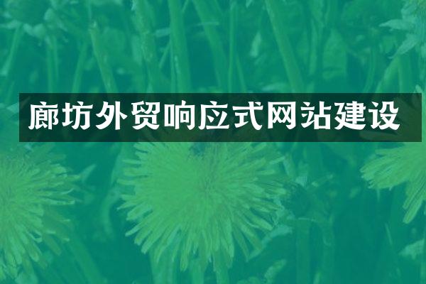 廊坊外贸响应式网站建设