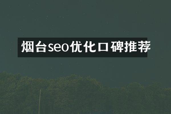 烟台seo优化口碑推荐