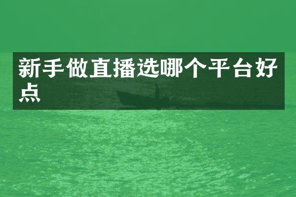 新手做直播选哪个平台好点