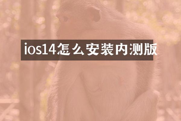 ios14怎么安装内测版