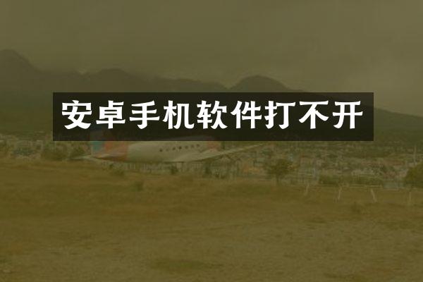 安卓手机软件打不开