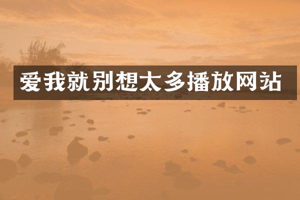 爱我就别想太多播放网站